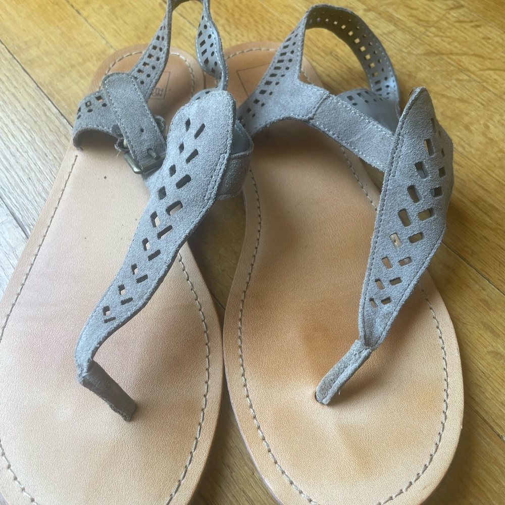 Suede thing sandals size 8.